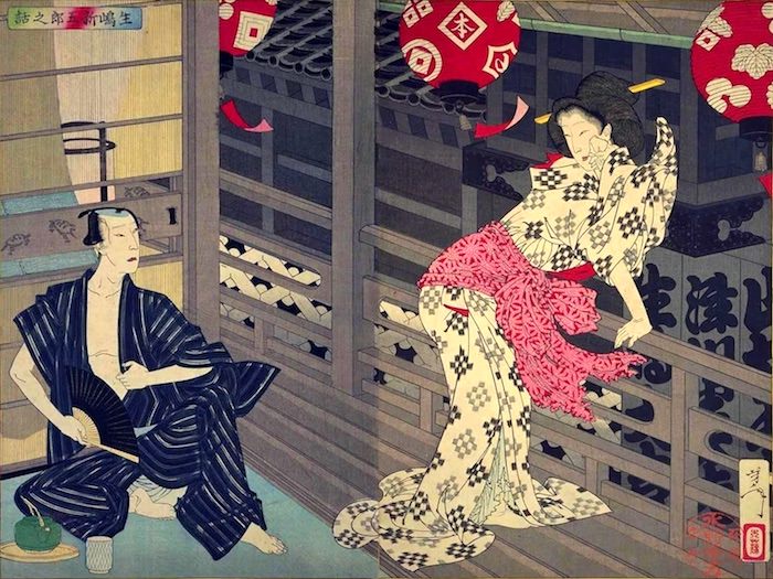『新撰東錦絵　生島新五郎之話』-絵島生島事件・大奥-（月岡芳年 画）